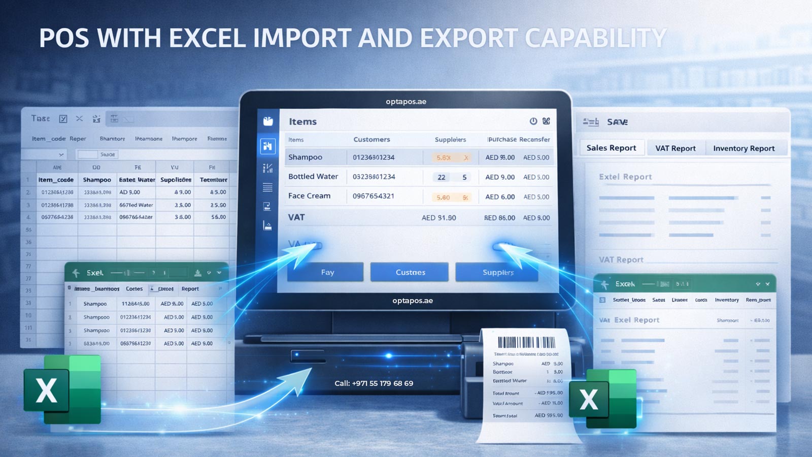 POS excel import export dashboard