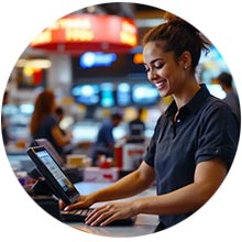 Customer using Opta POS in a Electronics Store Dubai